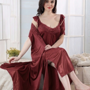 Hot 2 Part Nighty Maroon